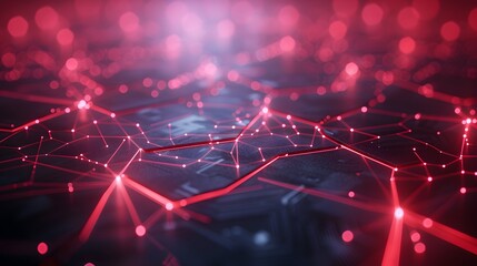 futuristic black background with red light technology
