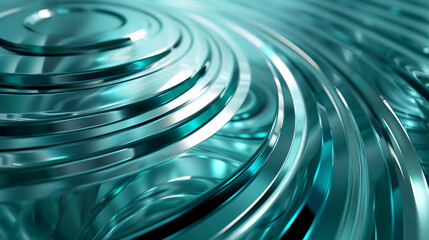 Poster - Abstract turquoise circles with a glossy finish and copy space text. This design is perfect for a website, brochure, or presentation about technology, innovation, or futuristic concepts.