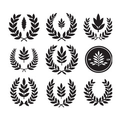 Wall Mural - laurel sign illustration icon logo vector illustration