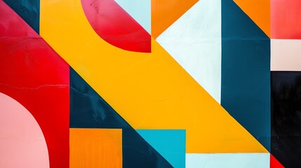 Wall Mural - Crisp and sharp abstract background with primary colors and shapes