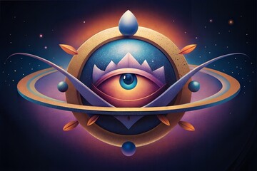 vector abstract sacred eye of sacred geometry