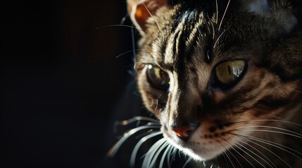 Poster - CloseUp Picture of a Beautiful Bengal Cat cat looking at Camera cat portait : Generative AI