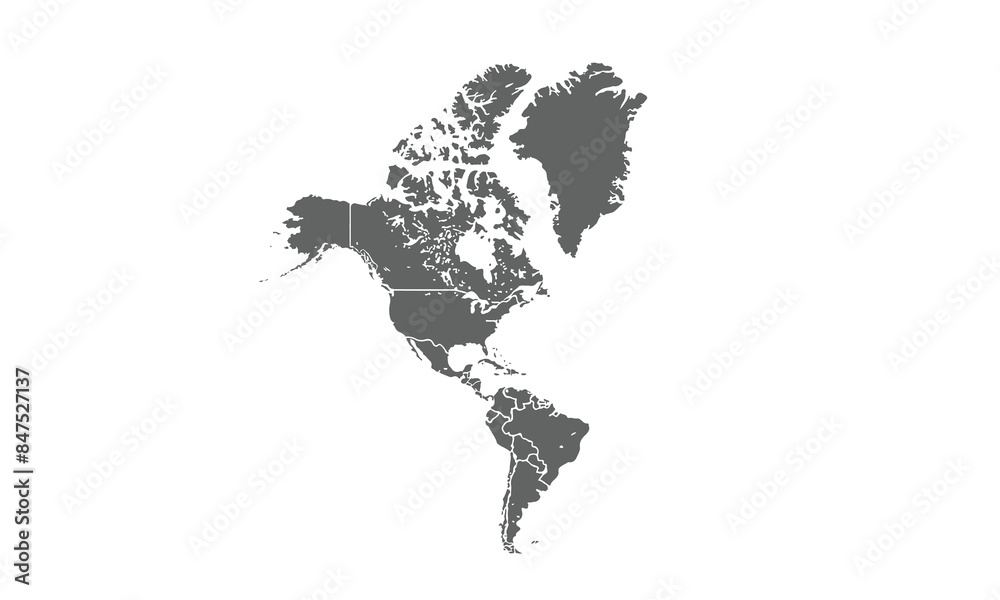 North america map isolated on white background. for website layouts ...