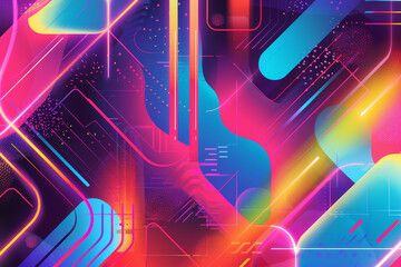 Poster - A colorful abstract background with a lot of lines and shapes