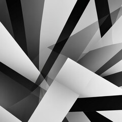 Poster - Abstract Black and White Geometric Shapes.