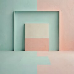 Wall Mural - Minimalist Geometric Background with Pastel Colors.