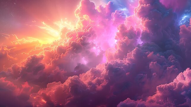 **Surreal cloud formations with vivid color transitions --s 750 Image #1 @BAN ME?