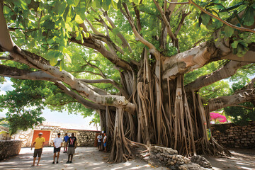 an impressive banyan tree