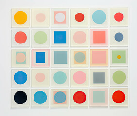 Poster - Geometric square circle shapes, Modern abstract graphic design elements
