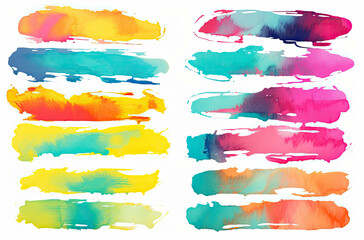 Poster - Paintbrush painting gradient colorful elements decorative creative design 