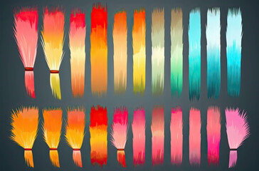 Poster - Paintbrush painting gradient colorful elements decorative creative design 