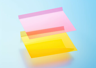 Poster - Paper note yellow and pink sticker label for text or massage illustrations elements