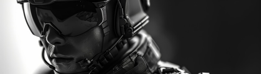 Wall Mural - Detailed Black Tactical Helmet