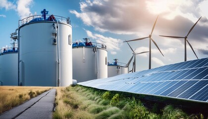 photo of a hydrogen renewable energy production pipeline showing the process of extracting hydrogen gas to produce clean electricity