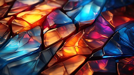 Poster - **Transparent glass patterns, vibrant luminous digital art- Image #2 @BAN ME?