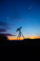 Wall Mural - astronomical telescope for observing stars, planets, moon and other celestial objects.
