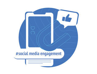 Poster - Social media engagement with interactive content, user-generated posts, likes, shares and comments. Customer acquisition, user retention strategy. Boost audience engagement in digital campaigns