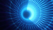 © Bolbik - Abstract bright blue glowing background with a tunnel of lines and stripes of energy of burning rays of plasma and electricity with light