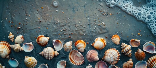 Canvas Print - Border of Seashells