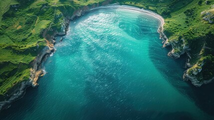 Wall Mural - Aerial View of a Secluded Cove