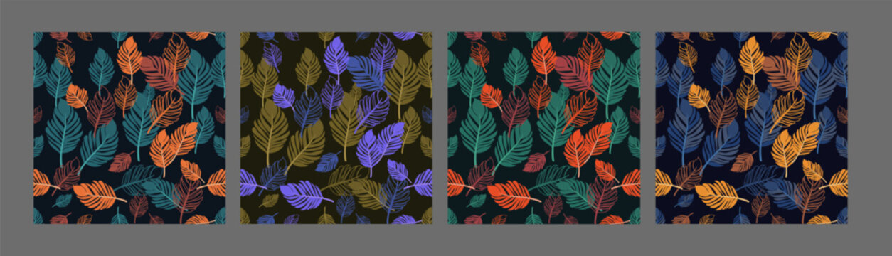 Seamless geometric patterns colorful vector template