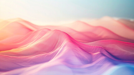 Wall Mural - Textured pink and purple fabric waves