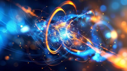 Subatomic particles quantum environments abstract background
