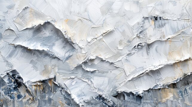 Textured impasto strokes mountainous terrain abstract background