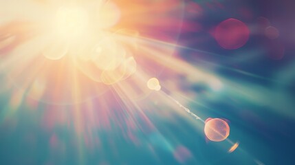 Poster - A surreal gradient background with a distorted lens flare overlay, creating a dreamlike and otherworldly atmosphere