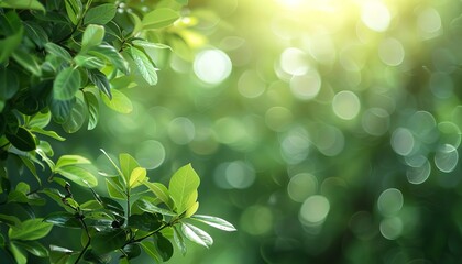 Poster - A green leafy tree with a bright sun shining on it