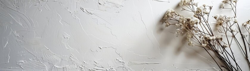 Aufkleber - A white background with a bunch of dried flowers on it