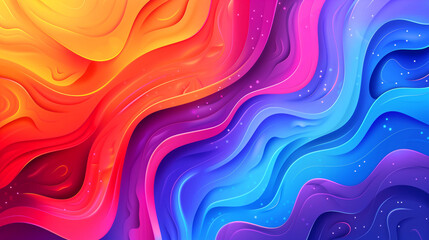 Poster - a colorful wave with a rainbow pattern. the colors are bright and vibrant, creating a sense of energ