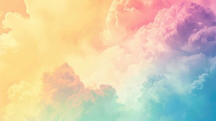 Poster - Soft pastel gradient background with an abstract cloud design