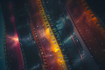 Wall Mural - Background of retro film overly, image with scratch, dust and light leaks