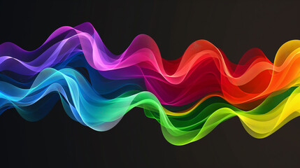Wall Mural - A colorful wave of light that is very long and has a rainbow effect
