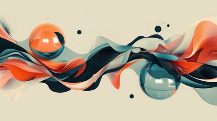 Canvas Print - Abstract geometric shapes in digital art for web design and computer graphics