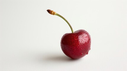 Wall Mural - Single cherry on a white background