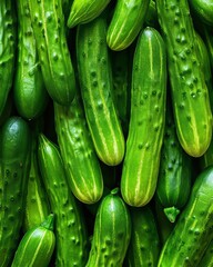Wall Mural - Seamless tileable texture pattern of fresh cucumber vegetables for design projects