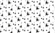 © World Stock - Hand drawn simple sprinkle seamless pattern with black confetti and stars isolated with white background. vector Illustration for holiday, party, birthday, invitation.