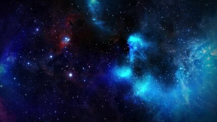 space galaxy and nebulae simulation. cosmic galaxy exploration 4k backround. night sky traveling tro