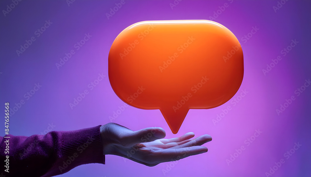 Mit Leerer Hand Kommst Du Mit Leerer Hand Gehst Du hand, arm, mit, leerer, sprechblase, kommunikation, neu, vibrant, farbe