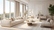© Creative Laik - 3d render of modern living room interior design in beige color