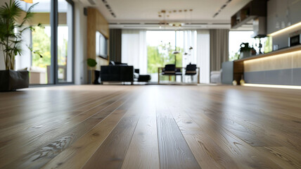 Beautiful modern living room. - low camera angle view focused on the floor.