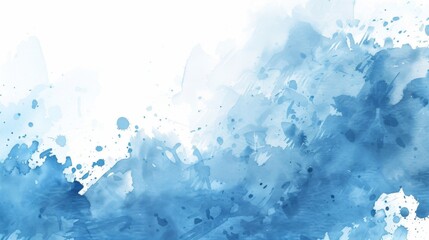 Wall Mural - Watercolor blue brush background illustration generated by ai