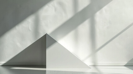 Fototapete - Abstract white studio background with shadows and light of window.