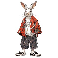 Wall Mural - Rabbit Japanese Street Fashion