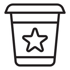 Wall Mural - coffee cup line icon