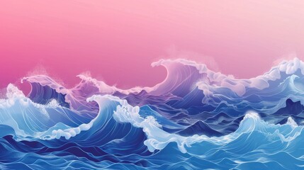 Wall Mural - Sea ocean wave background illustration generated by ai