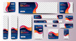 © ahmad - Set of promotion kit banner template design with modern and minimalist concept user for web page, ads, annual report, banner, background, backdrop, flyer, brochure, card, poster, presentation layout