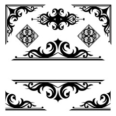 Wall Mural - Decorative design elements. Ornamental border collection